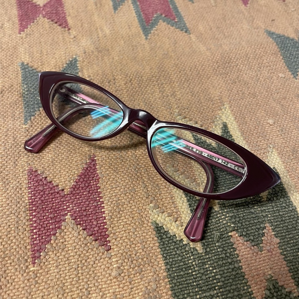 Vintage Jean Lafont Paris Eyeglass Frames Purple Cat Eye Desiree